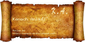 Kensch Anikó névjegykártya